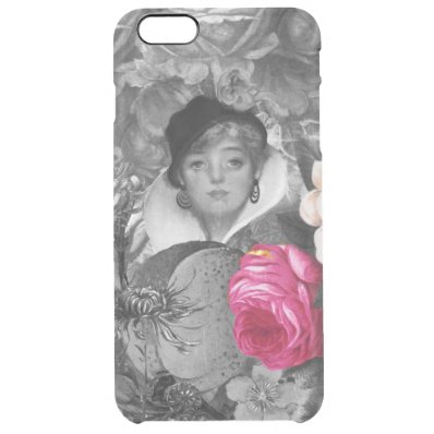 Vintage Woman Flower Garden Clear iPhone 6 Plus Case