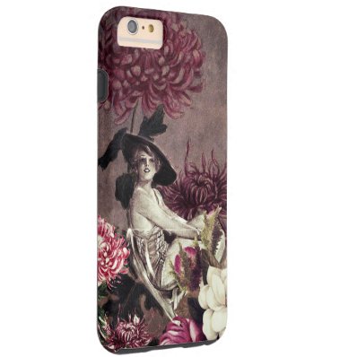 Vintage Woman Glass Floral Collage Tough iPhone 6 Plus Case