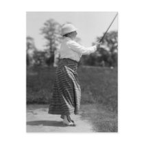 Vintage Woman Golfing, 1910s Postcard - Postcard