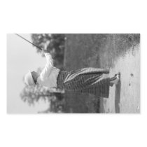 Vintage Woman Golfing, 1910s Rectangle Stickers