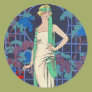Vintage Woman in Arbor Round Sticker Vintage Woman in Arbor Round Sticker