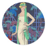 Vintage Woman in Arbor Round Sticker