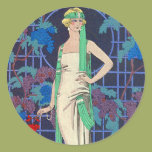 Vintage Woman in Arbor Round Sticker