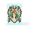 Vintage Woman in Floral Heart cards by JuJuGarden Vintage Woman in Floral Heart cards