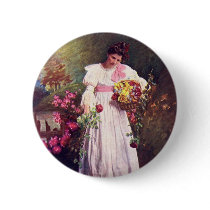 Vintage - Woman in the Garden buttons by VintageVibes Vintage - Woman in the Garden buttons