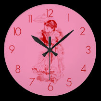 Vintage Woman Red And Pink wall clocks