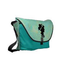 Vintage Woman Silhouette messenger bags