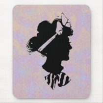 Vintage Woman Silhouette mousepads