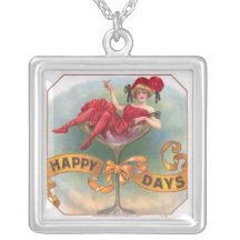 Vintage Woman Sitting in Champagne Glass Jewelry