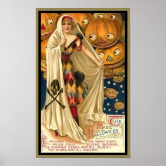 Vintage Woman with Cape Poster