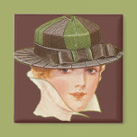 Vintage woman with high collar refrigerator magnets