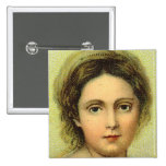 Vintage Woman's Face Square Pin