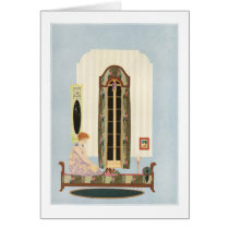 Vintage Women - Art Deco Illustation Greeting Card