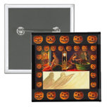 Vintage Women, Ghost and Jack o' Lanterns Buttons
