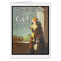 Vintage Women of Britain Say Go Recruitment Poster cards by vintagegiftmall Vintage Women of Britain Say Go Recruitment Poster cards