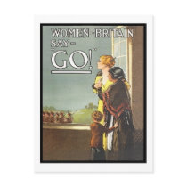 Vintage Women of Britain Say Go Recruitment Poster postcards by vintagegiftmall Vintage Women of Britain Say Go Recruitment Poster postcards
