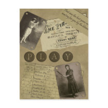 Vintage Women's Baseball Postcard by Inspirewood_Prints Vintage Women's Baseball Postcard