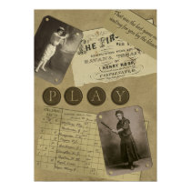 Vintage Women's Baseball Scrapbook Print