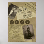 Vintage Women's Baseball Scrapbook Print