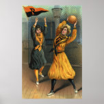 Vintage Women's Basketball Uniforms with Letter P Posters
