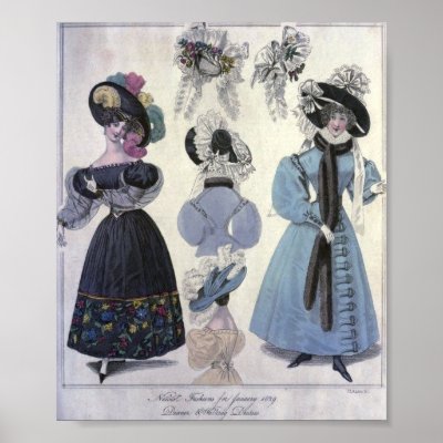 Women Fashion  on Vintage Women S Fashion 1800 S Poster From Zazzle Com