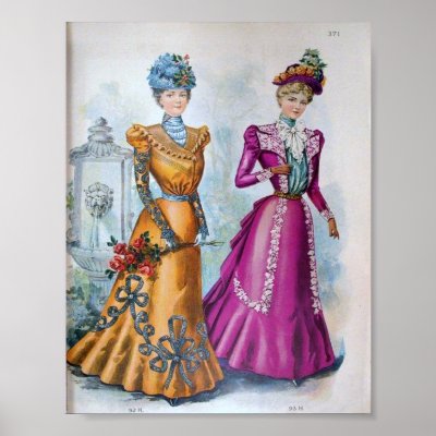 Vintage Womans Clothing on Vintage Women S Fashion 1890 S Print From Zazzle Com
