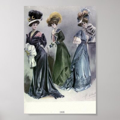 Women Fashion  on Vintage Women S Fashion 1900 S Poster From Zazzle Com