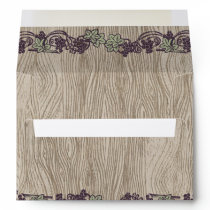 Vintage Wood Grain Vineyard Vines & Grape Envelope