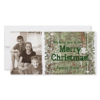 Vintage Wood Photo Christmas Card photocard