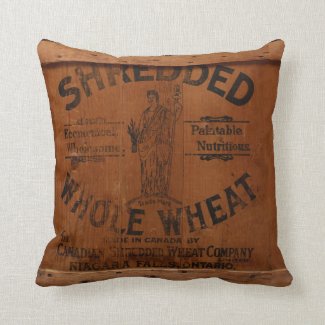 Vintage Wood Shipping Crate Industrial Chic Pillow