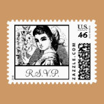 Vintage Woodcut RSVP Postage stamps