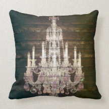 vintage woodgrain purple chandelier wedding throw pillows