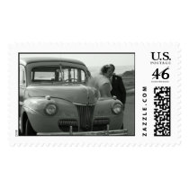 Vintage Woodie Wedding postage by gumby4la Vintage Woodie Wedding postage