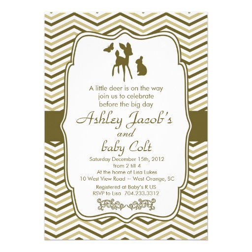 Vintage Woodland Bambi Baby Deer Baby Shower Personalized Announcements
