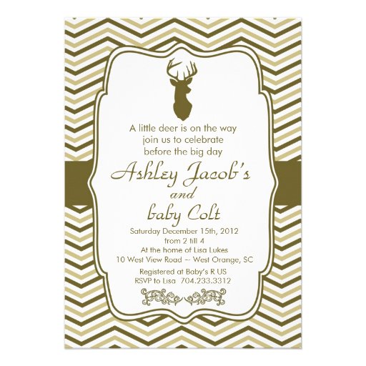 Vintage Woodland Buck Baby  Baby Shower Invitation