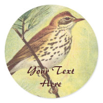 Vintage Woodland Thrush Stickers