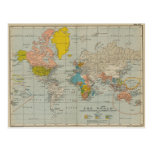 Vintage World Map 1910 Postcards