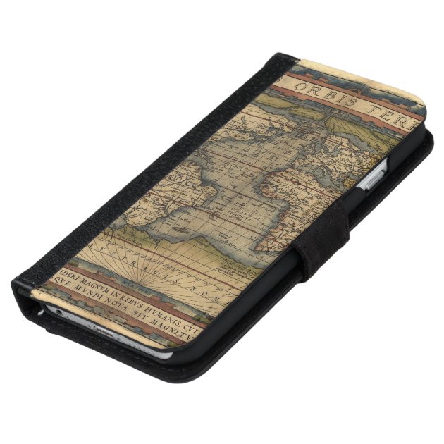 Vintage World Map Antique Atlas iPhone 6 Wallet Case-5