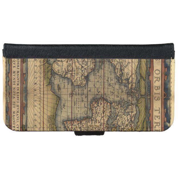 Vintage World Map Antique Atlas iPhone 6 Wallet Case-4