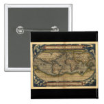 Vintage World Map Atlas Historical Design Pinback Button