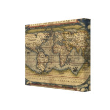 Vintage World Map Atlas Historical Design Gallery Wrap Canvas