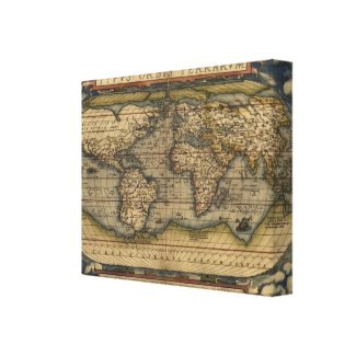 Vintage World Map Atlas Historical Design Gallery Wrap Canvas