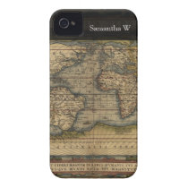 Vintage World Map Atlas Historical Design Iphone 4 Cases