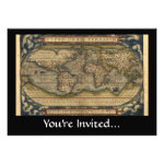 Vintage World Map Atlas Historical Design Custom Announcements Vintage World Map Atlas Historical Design Custom Announcements