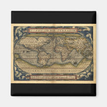 Vintage World Map Atlas Historical Design Fridge Magnets