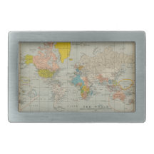Vintage World Map Belt Buckles