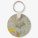 Vintage World Map keychains