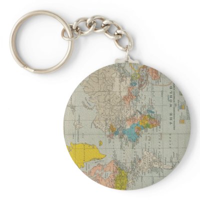 Vintage World Map Keychains
