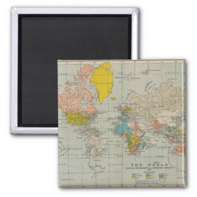 Vintage World Map Magnet