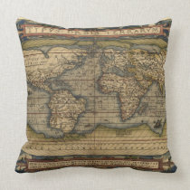Vintage World Map Pillow